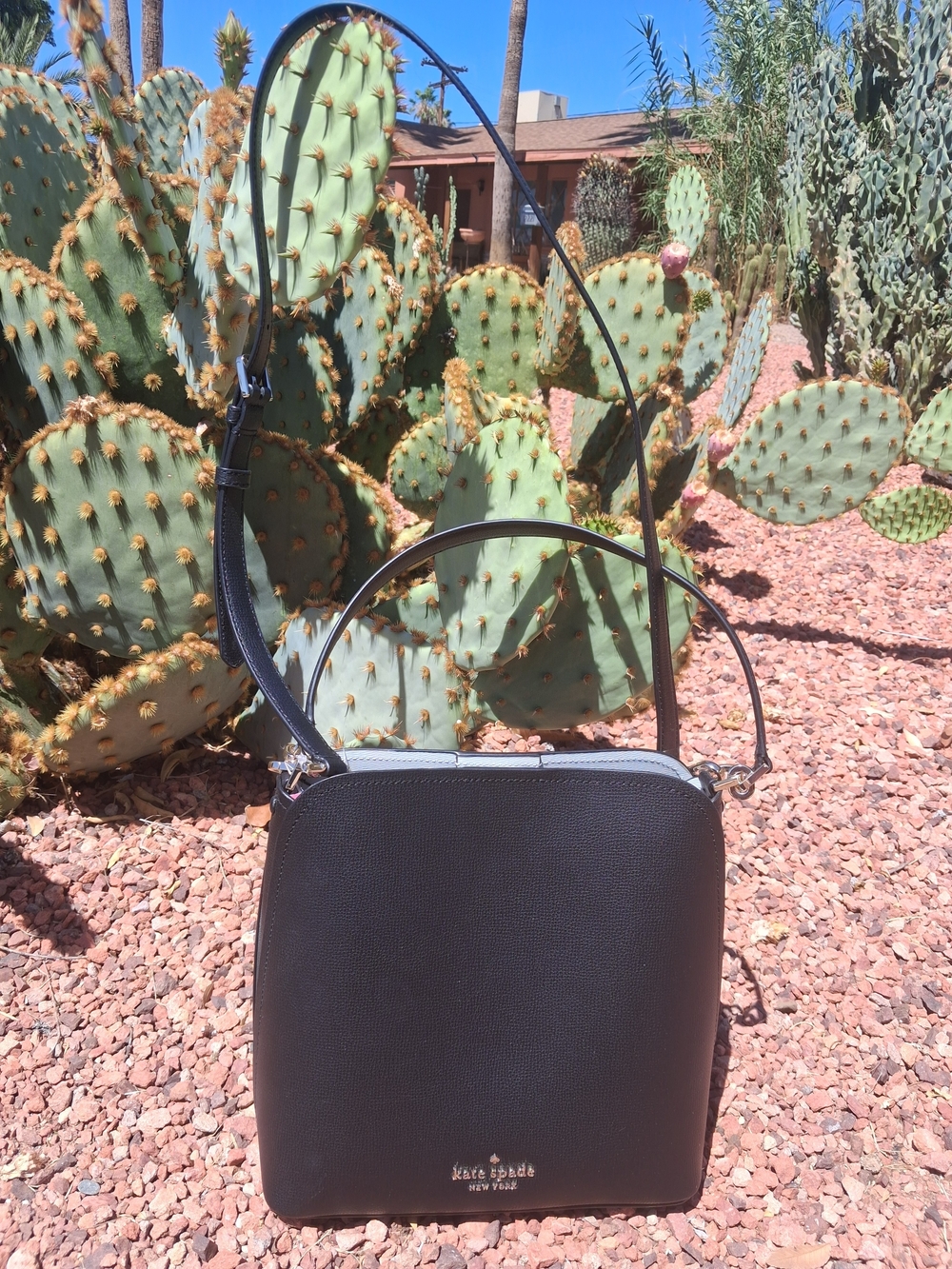 kate spade Black Leather Shoulder Bag with Top Handle